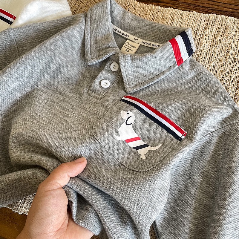 Áo dài tay cho bé trai BAE KIDS 11kg đến 34kg cổ polo năng động