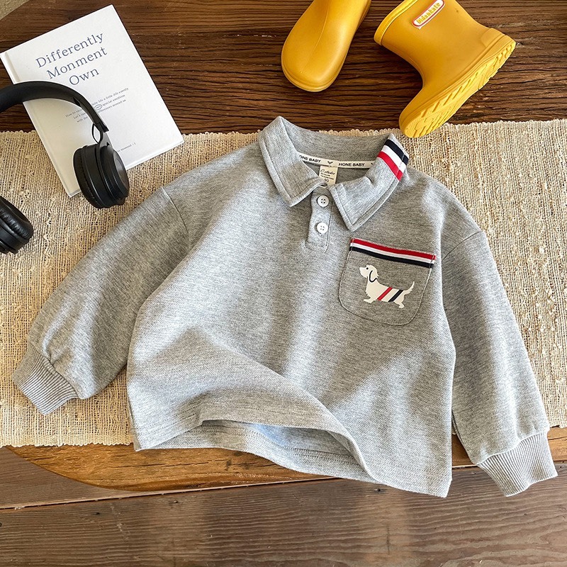 Áo dài tay cho bé trai BAE KIDS 11kg đến 34kg cổ polo năng động