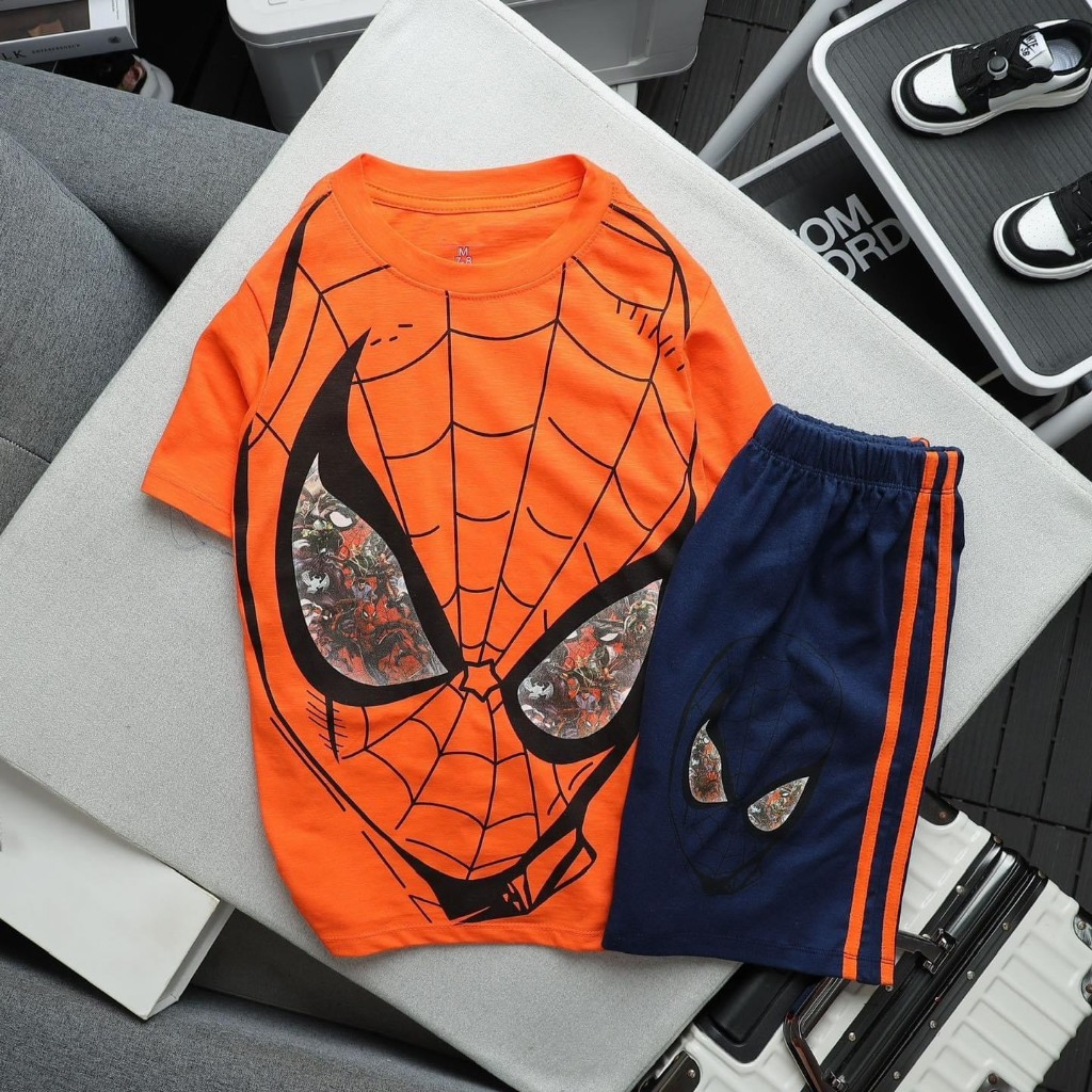 Đồ Bộ Bé Trai Cotton Hàng Xuất Xịn - Set Đồ Thun Trẻ Em Mền Mịn, Đủ Hình Siêu Nhân, Người Nhện, Size Nhí, Susi Kids Shop