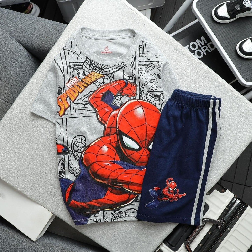 Đồ Bộ Bé Trai Cotton Hàng Xuất Xịn - Set Đồ Thun Trẻ Em Mền Mịn, Đủ Hình Siêu Nhân, Người Nhện, Size Nhí, Susi Kids Shop