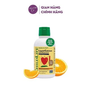 Canxi hữu cơ childlife 473ml mỹ dạng nước bổ sung magie + kẽm + d3 cho bé 6m-12y