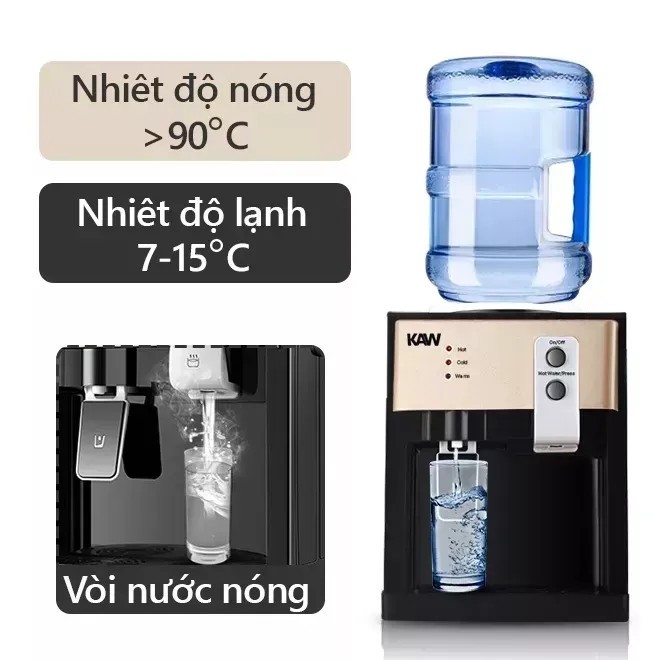 Máy Nước Nóng Lạnh KAW, Công Suất 550W, Cây Nước Để Bàn Mini