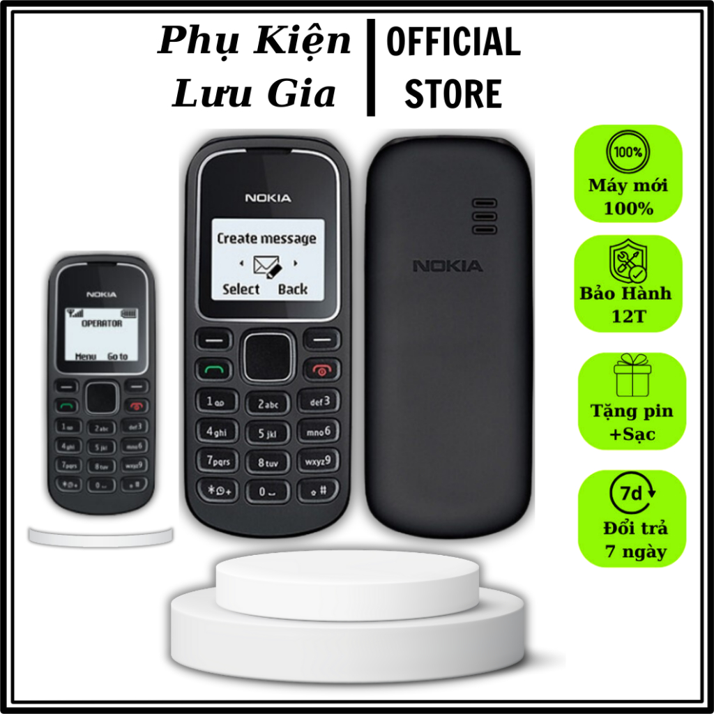 Điện Thoại Nokia 1280 Zin Chính Hãng Màn Hình Zin, Main Zin Full Box