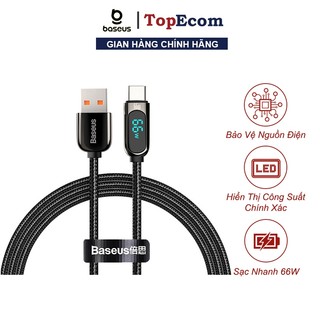 Cáp Sạc Nhanh 66w USB To Type-C Baseus Màn Led Hiển Thị Tốc Độ Sạc Bọc Dù Siêu Bền cho Huawei P40 Xiaomi Mi 10 SS S2
