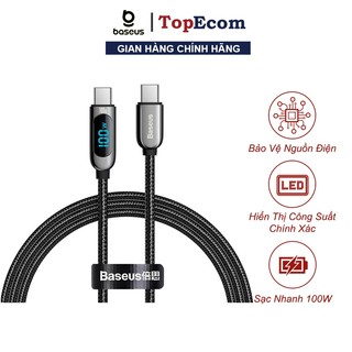 Cáp Sạc Nhanh Type C To C PD 100W Baseus Display( 480Mbps, LED Indicator, E-Marker Chip, QC/PD Quick Charge Cable)