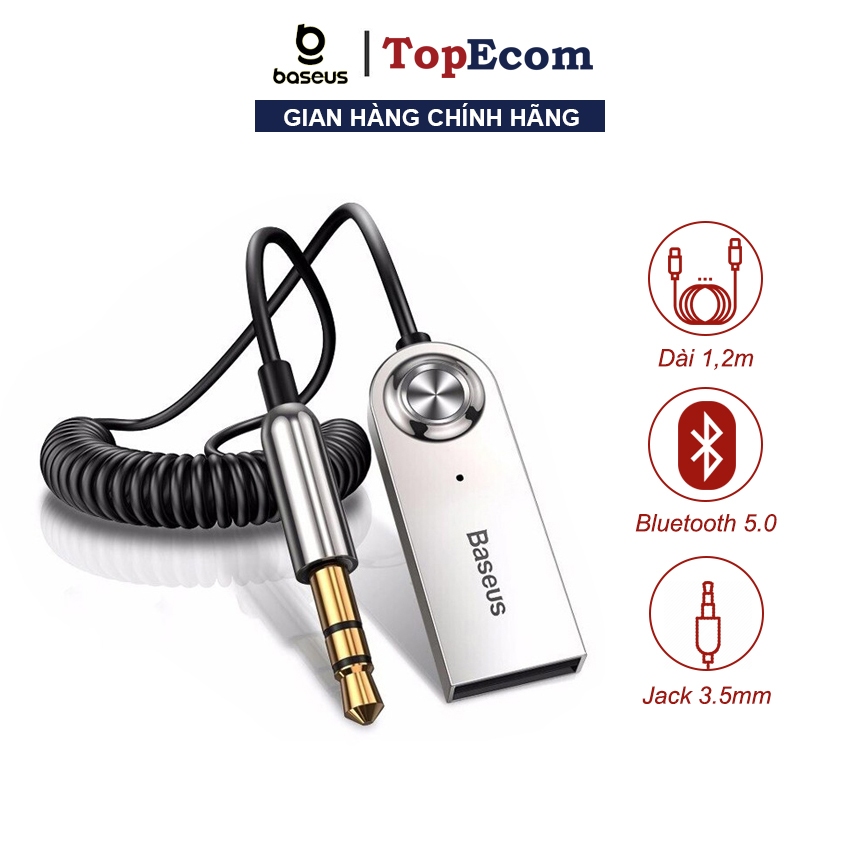 Baseus USB Bluetooth Adapter Dongle Cable CABA01 Đối Với Xe 3.5mm Jack Aux Bluetooth 5.0 4.2 4.0 - TopEcom