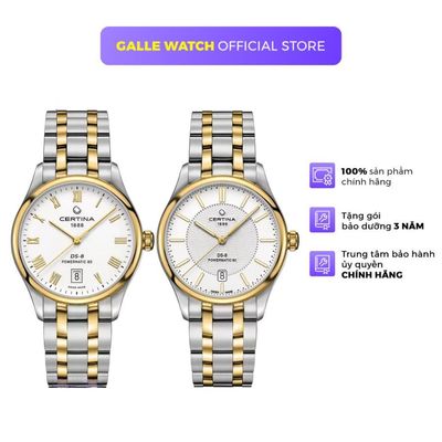 Đồng hồ cơ nam Certina C033.407.22 mặt kính Sapphire chống xước thời trang, dây thép đeo tay, chịu nước 10ATM