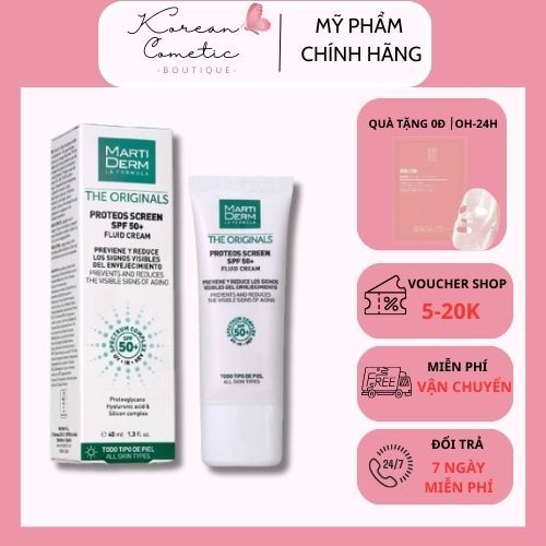 Kem chống nắng martiderm 40ml chính hãng korea kv9 kv10