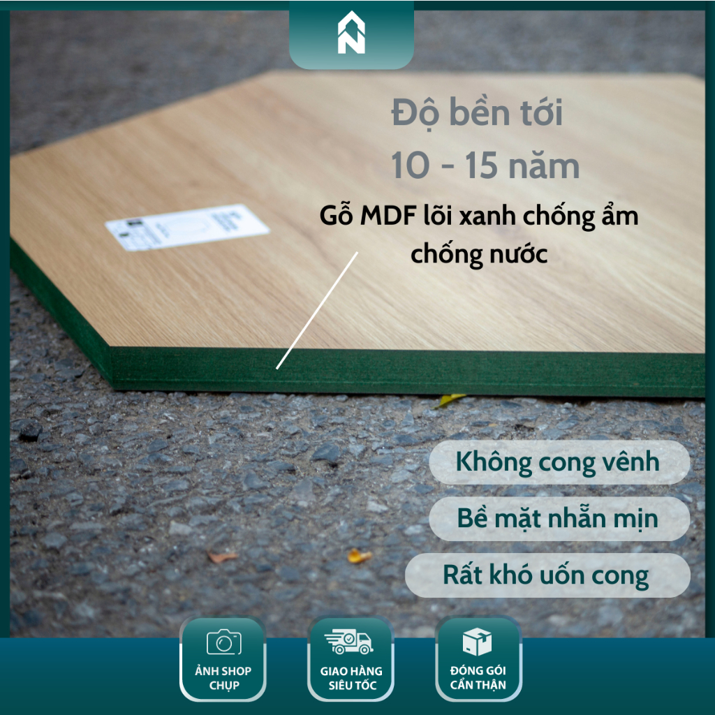 Kệ Gỗ Treo Tường Thanh Ngang Nhiều Màu, Gỗ Lõi Xanh Chống Ẩm Chống Xước - DTT 01