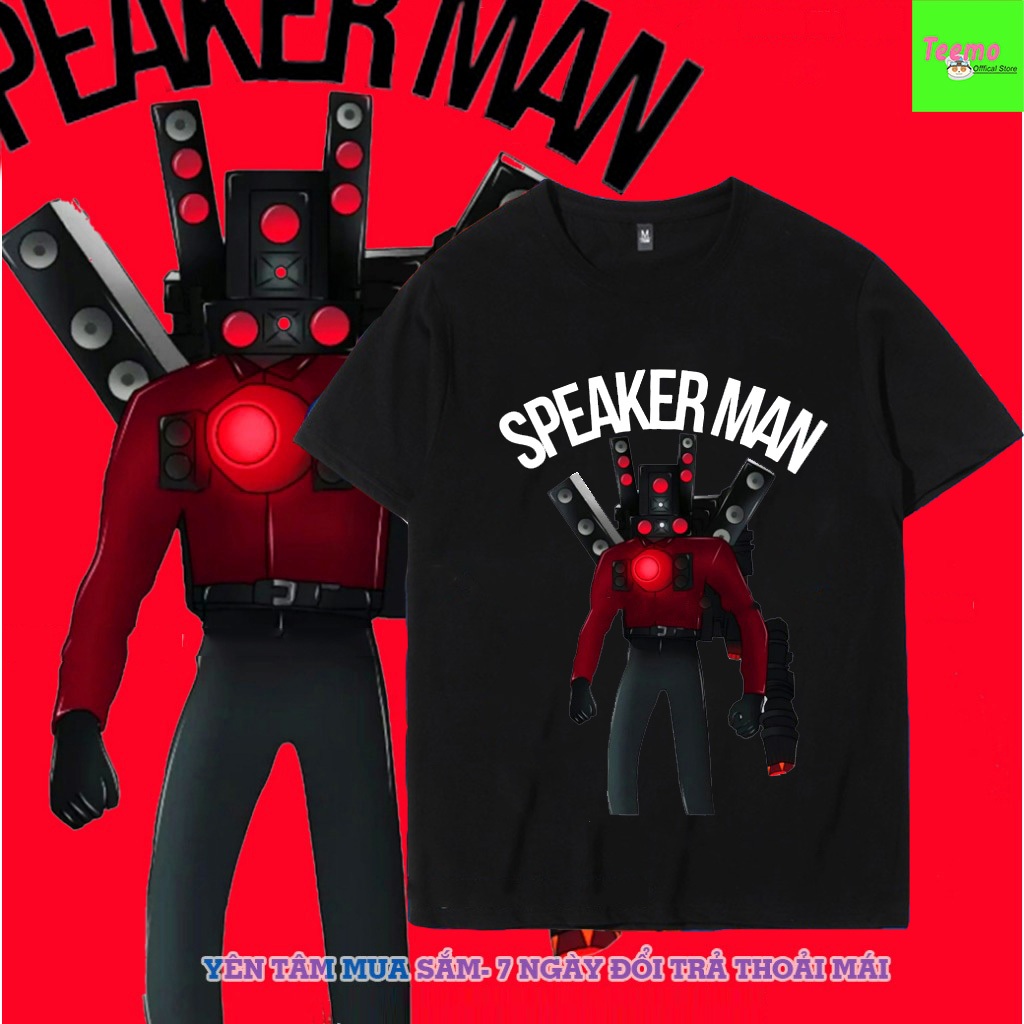 Áo Thun Titan Speakerman Skibidi Toilet Quái Vật Người Loa Đen vải mịn mát