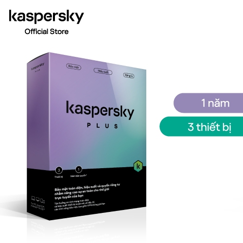 [Mã ICBFRI70 giảm 70K đơn 449K] Phần mềm diệt virus Kaspersky Plus 3 Thiết bị/năm - Hàng chính hãng