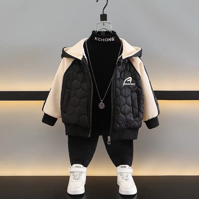 ÁO PAKA thu đông đen cho bé trai size 10-24kg Tay dài, quần áo trẻ em