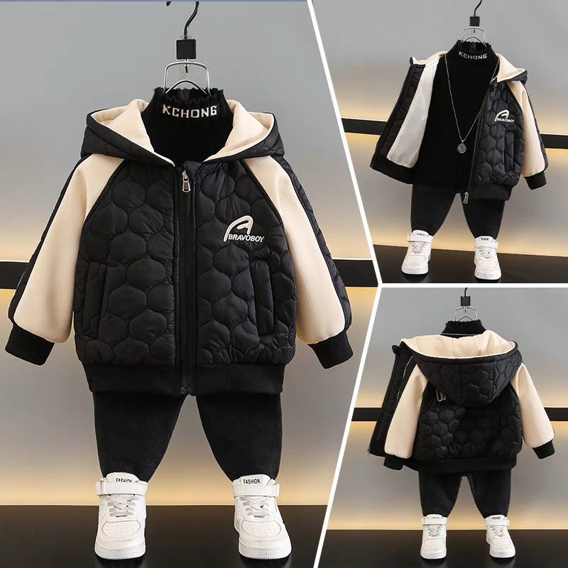 ÁO PAKA thu đông đen cho bé trai size 10-24kg Tay dài, quần áo trẻ em