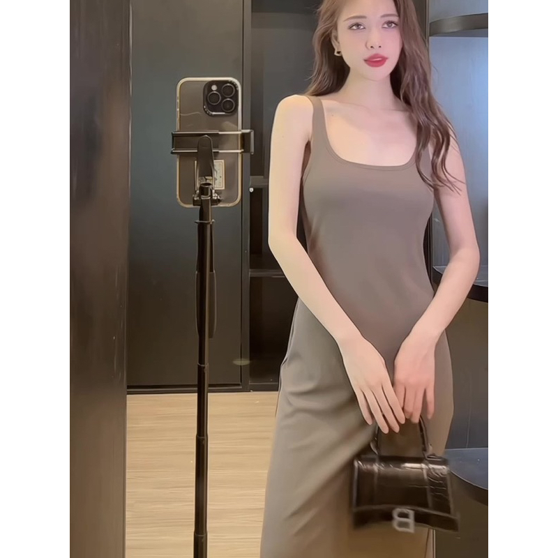 Đầm Body YT24 Dáng Dài Chất Len Tăm Dày Dặn Tôn Dáng Phong Cách Hàn Quốc, Váy Ôm Body sexy Hai Dây