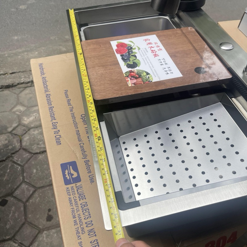 Combo chậu 1 hố kèm vòi đa năng inox sus 304