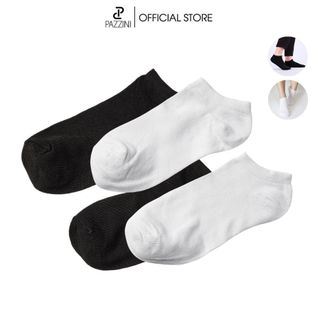 Tất nam nữ cổ ngắn trơn PAZZINI chất liệu cotton cao cấp, vớ cổ thấp unisex, thoáng mát khử mùi - TF002.