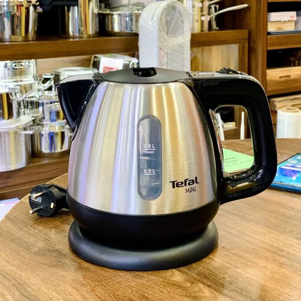 Ấm siêu tốc mini Inox 304 dung tích 0.8L cực kì tiện lợi Tefal BI81252A - Hàng chính hãng bảo hành 2 năm
