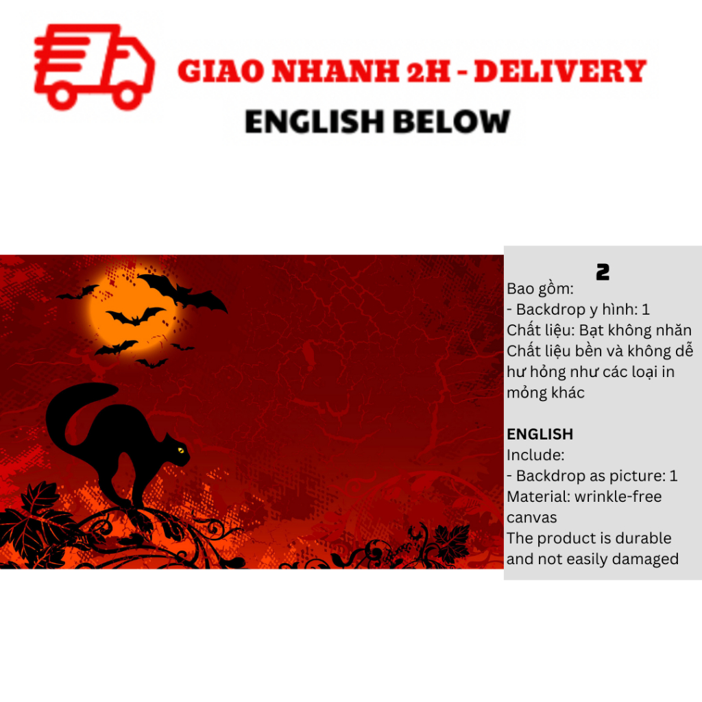 Backdrop Trang Trí Tiệc Halloween - Halloween Backdrop BBHL23