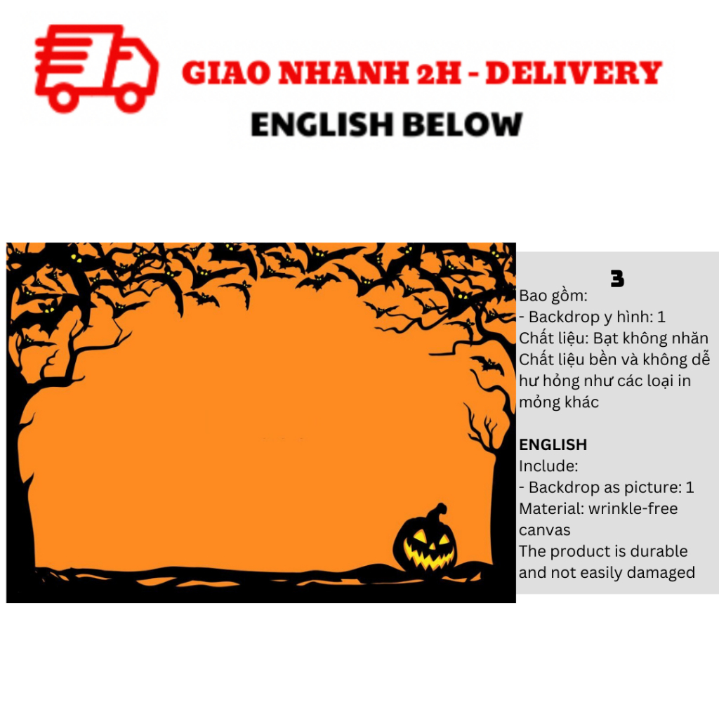 Backdrop Trang Trí Tiệc Halloween - Halloween Backdrop BBHL23