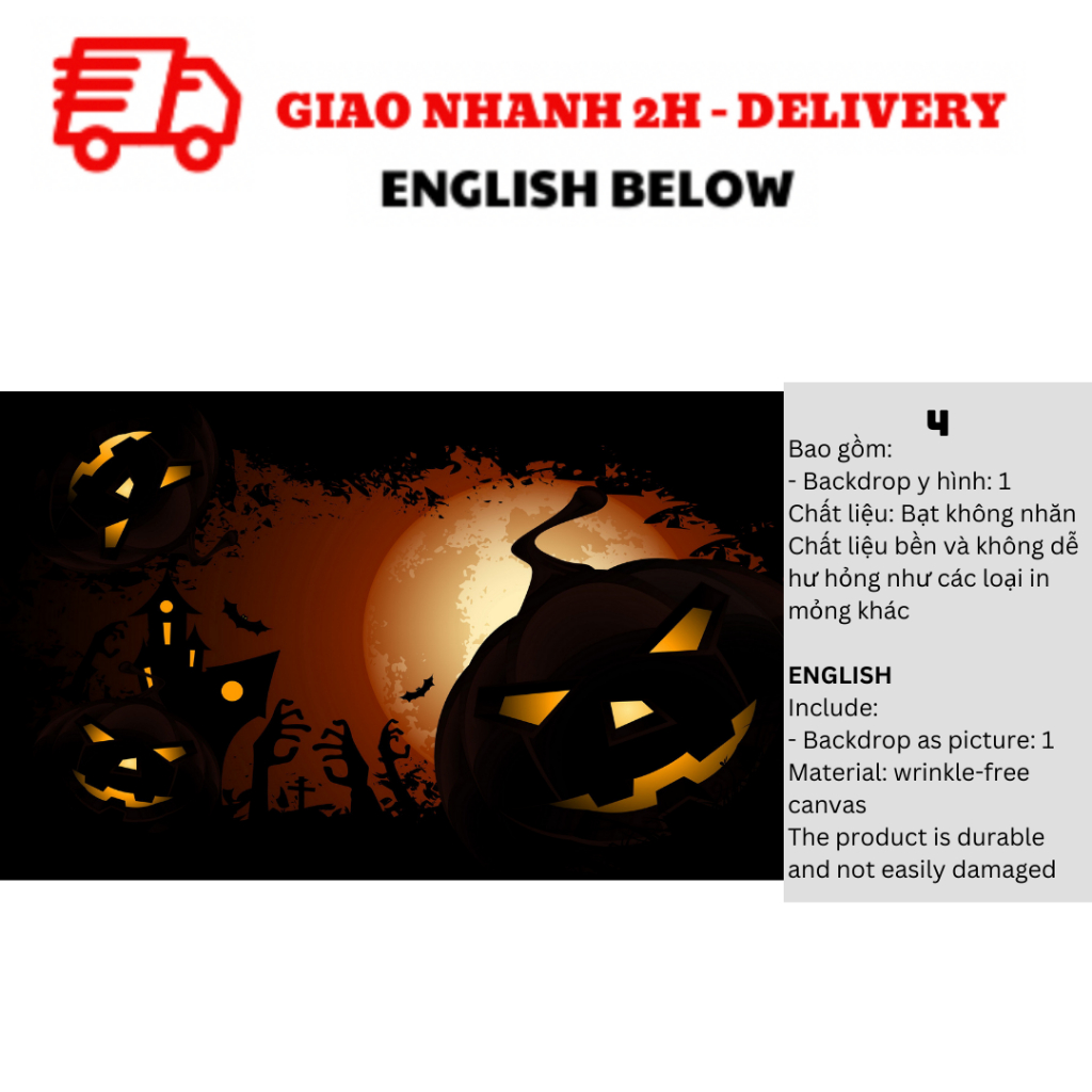 Backdrop Trang Trí Tiệc Halloween - Halloween Backdrop BBHL23