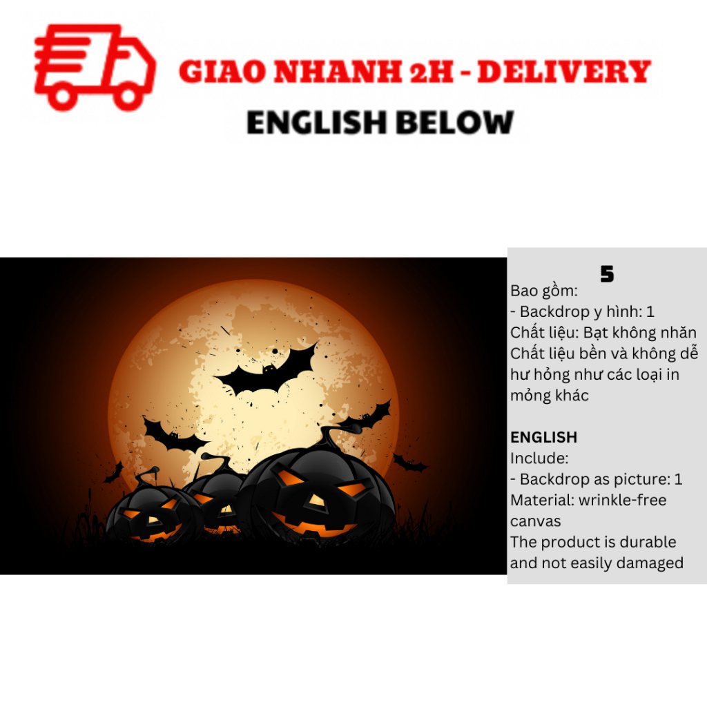 Backdrop Trang Trí Tiệc Halloween - Halloween Backdrop BBHL23
