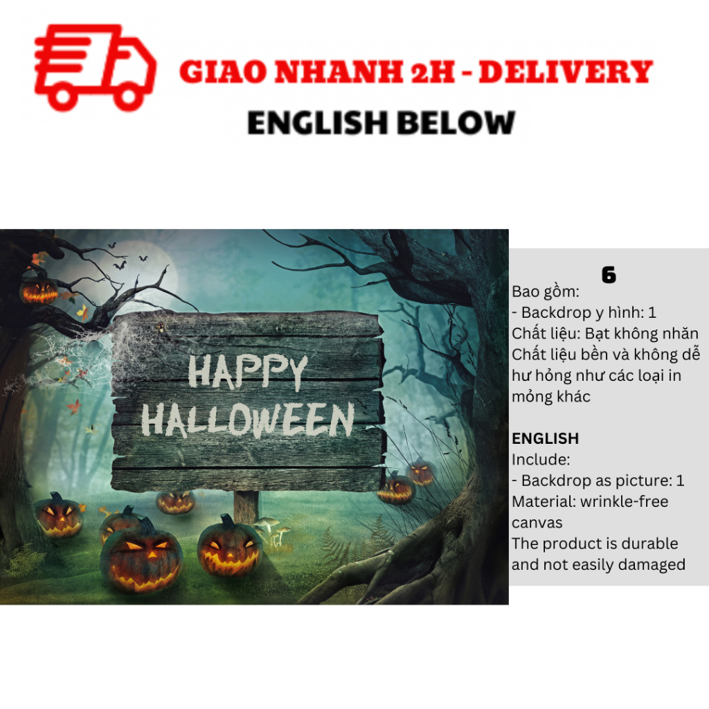 Backdrop Trang Trí Tiệc Halloween - Halloween Backdrop BBHL23