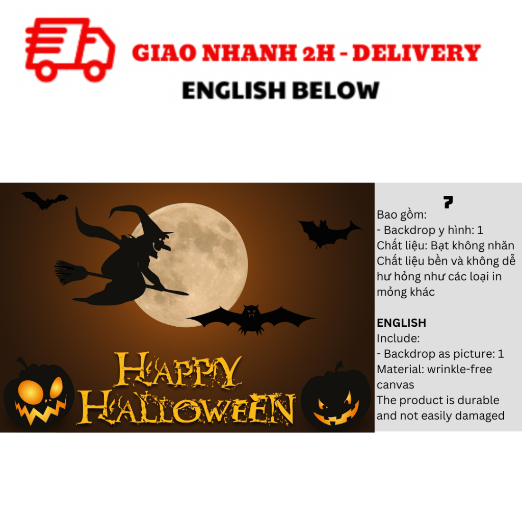 Backdrop Trang Trí Tiệc Halloween - Halloween Backdrop BBHL23
