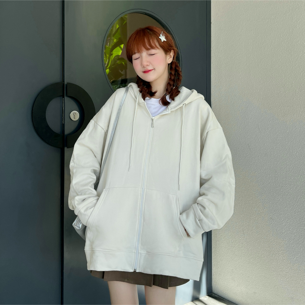 Áo Hoodie Zip Thêu Chữ Basic Nỉ Bông Cotton 100% Unisex LocalBrand.studio
