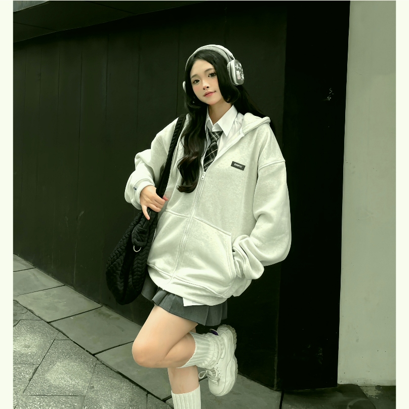 Áo Hoodie Zip Thêu Chữ Basic Nỉ Bông Cotton 100% Unisex LocalBrand.studio