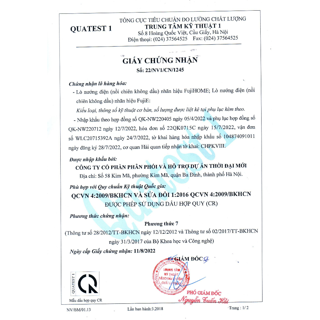 Nồi chiên không dầu FujiHome nhập khẩu, Lò chiên không dầu Nhật Bản công suất 1400W - Bảo hành 18 tháng