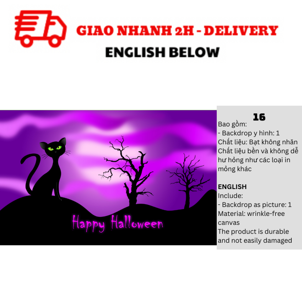 Backdrop Trang Trí Tiệc Halloween - Halloween Backdrop BBHL23