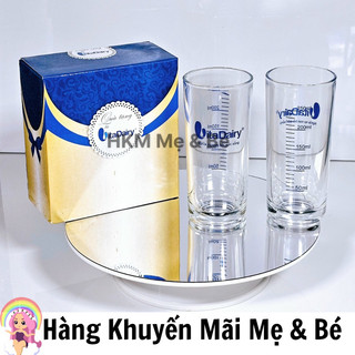 Bộ 2 ly thủy tinh 300ml có chia vạch đến 250ml