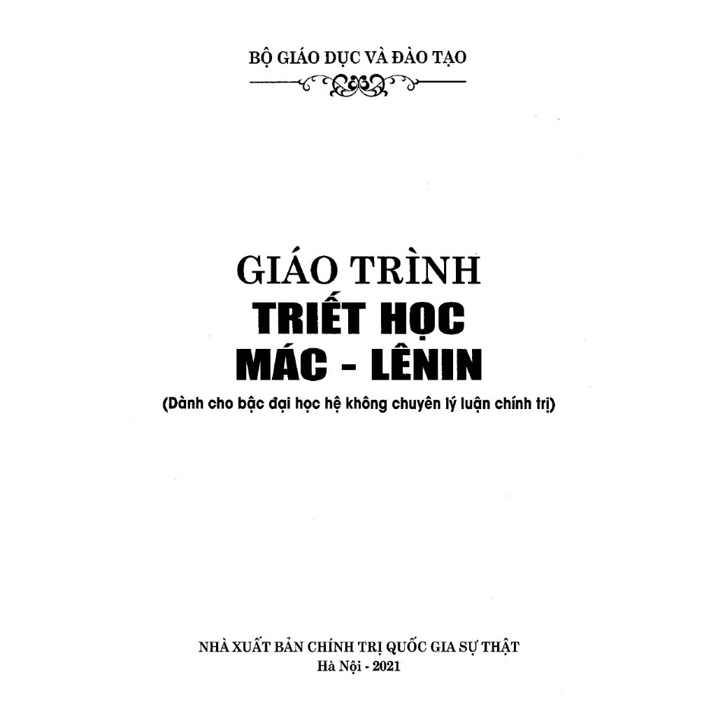 Giáo trình triết học mác lênin nxb CT Quốc gia sự thật