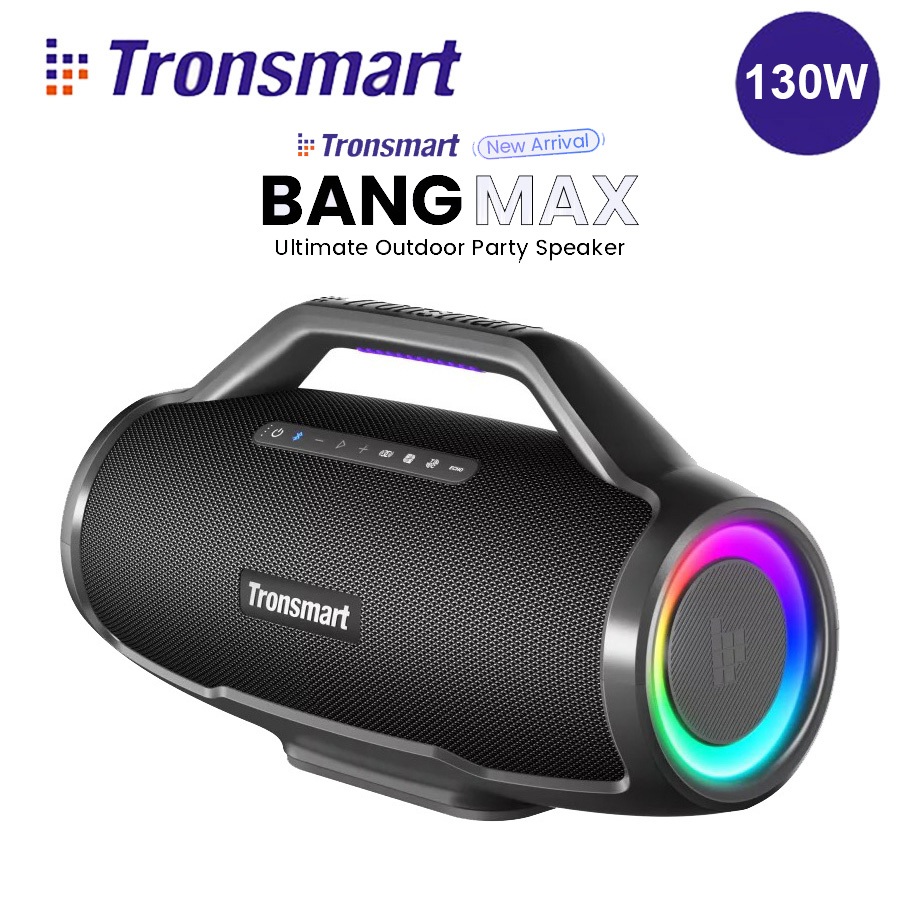 Loa Bluetooth 5.3 Tronsmart Bang Max Công Suất 130W, Cổng Micro có dây, Cổng kết nối Guitar, 24H Nghe Nhạc - CHÍNH HÃNG