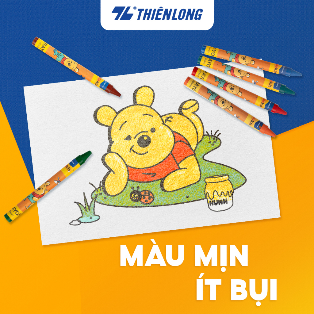Bút sáp 18 màu Disney Pooh Thiên Long Colokit CR-C013/PO