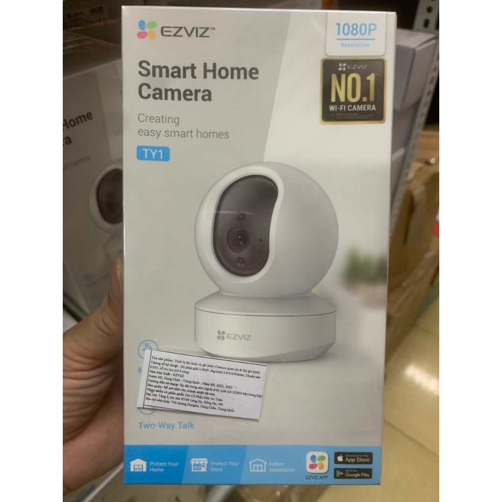 Camera Wifi EZVIZ TY1 4MP, 1080p quay quét, góc rộng, đàm thoại