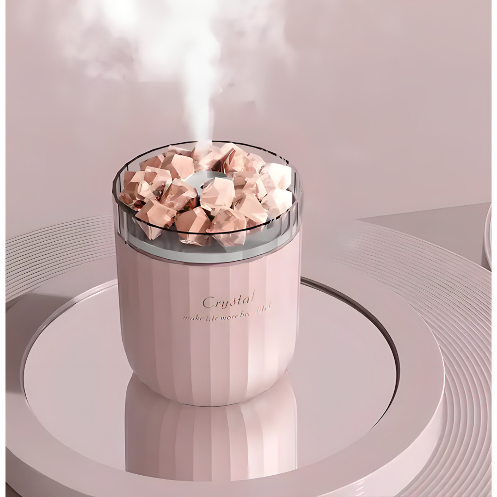 Máy Tạo Độ Ẩm Khuếch Tán Tinh Dầu Có Đèn LED và Muối Himalaya Thoáng Mát Sương Tạo Độ Ẩm