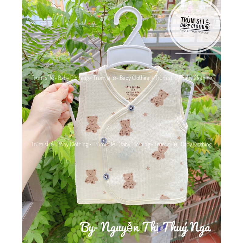 HN kid- Áo gile trần bông dễ thương dày mềm ấm cho bé sơ sinh
