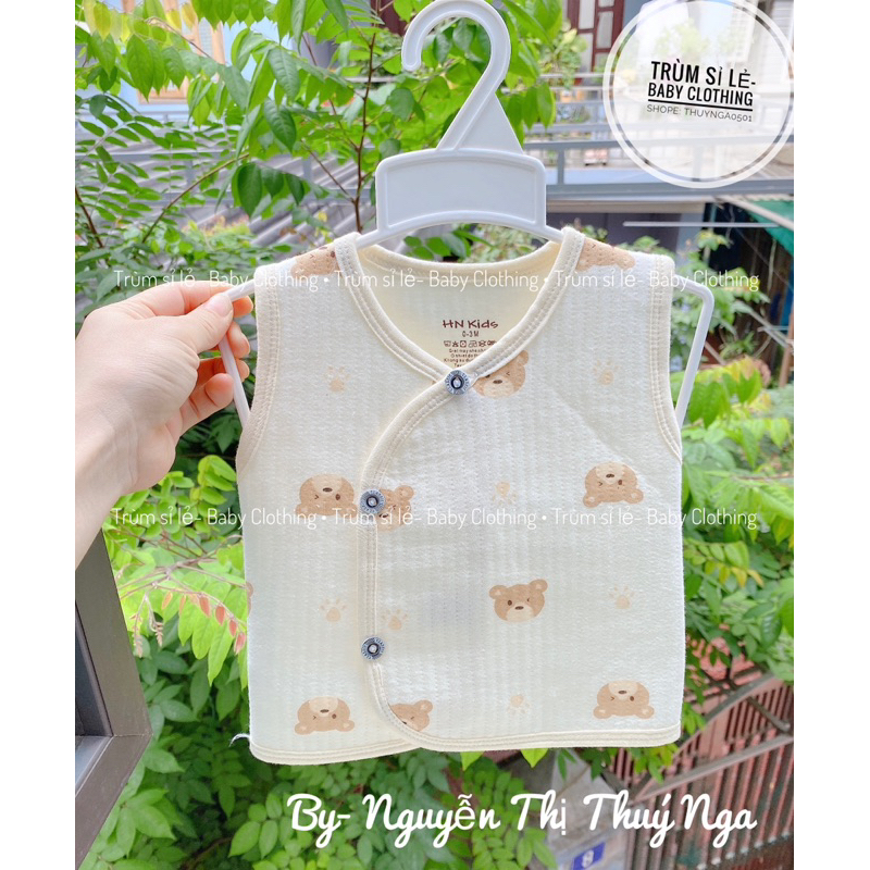 HN kid- Áo gile trần bông dễ thương dày mềm ấm cho bé sơ sinh