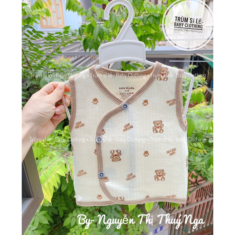 HN kid- Áo gile trần bông dễ thương dày mềm ấm cho bé sơ sinh