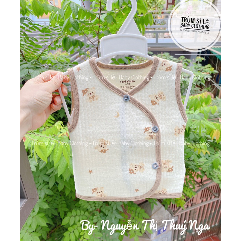 HN kid- Áo gile trần bông dễ thương dày mềm ấm cho bé sơ sinh