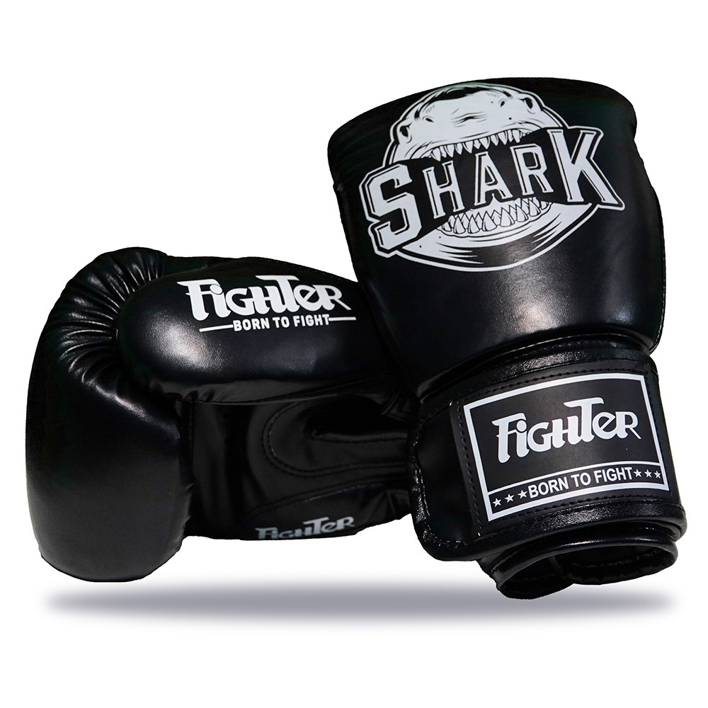 Combo | Găng Boxing Fighter Shark - Băng Quấn Đa Tay - Túi Rút Fighter 36cm x 48cm | Black
