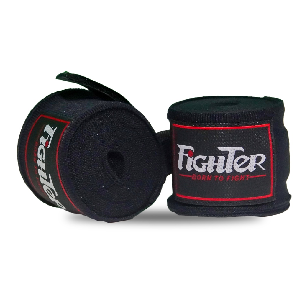 Combo | Găng Boxing Fighter Shark - Băng Quấn Đa Tay - Túi Rút Fighter 36cm x 48cm | Black