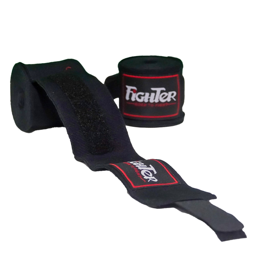 Combo | Găng Boxing Fighter Shark - Băng Quấn Đa Tay - Túi Rút Fighter 36cm x 48cm | Black