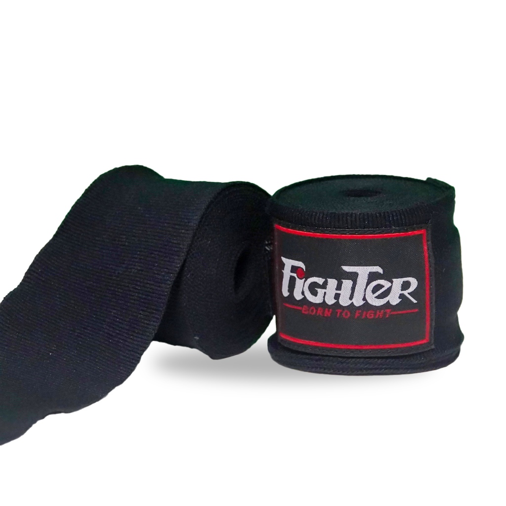 Combo | Găng Boxing Fighter Shark - Băng Quấn Đa Tay - Túi Rút Fighter 36cm x 48cm | Black