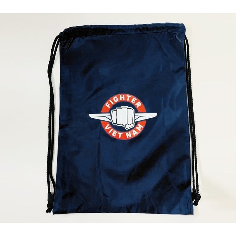 Combo | Găng Boxing Fighter Shark - Băng Quấn Đa Tay - Túi Rút Fighter 36cm x 48cm | Black