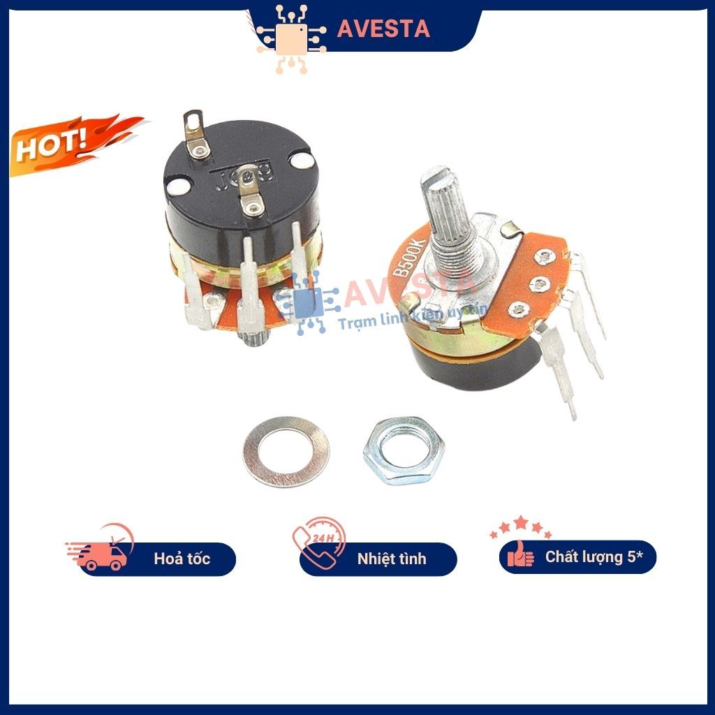 Chiết áp công tắc 500K WH138-1 B500K  Avesta