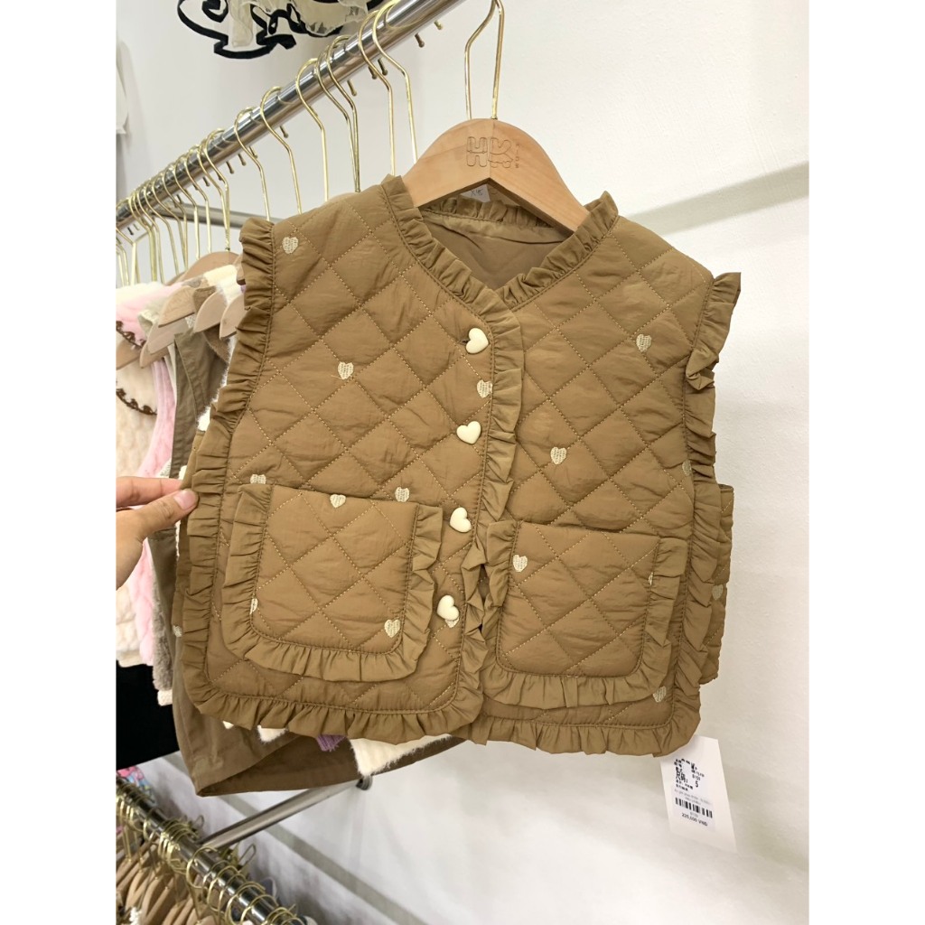 Áo gile phao cho bé AMBB KIDS, áo khoác phao ba lỗ cho bé gái từ 3 đến 8 tuổi hàng cao cấp mã 8177+8159