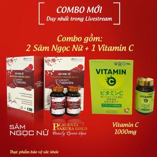 Combo 2 hộp sâm ngọc nữ ,tặng 1 hộp vitamin c -bổ sung nội tiết tố nữ ,trắng da mờ nám ,tăng size vòng 1