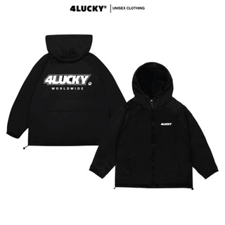 Áo khoác jacket dù unisex nam nữ 4lucky 6131 form rộng, 2 lớp, túi trong
